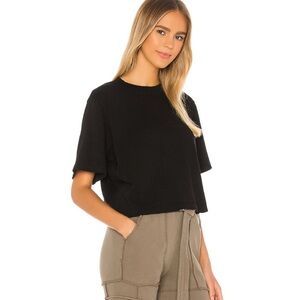 Cotton Citizen Crop Tee in Jet Black